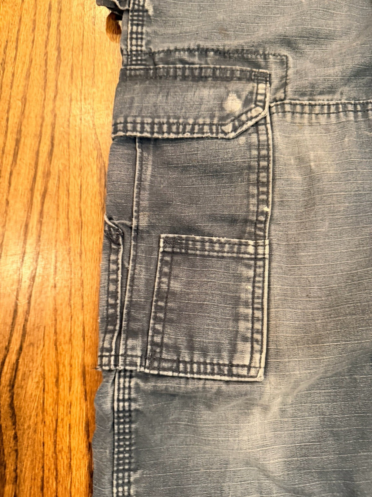 Wrangler Riggs Workwear Ripstop Pants 31x30 Blue Distressed Carpenter