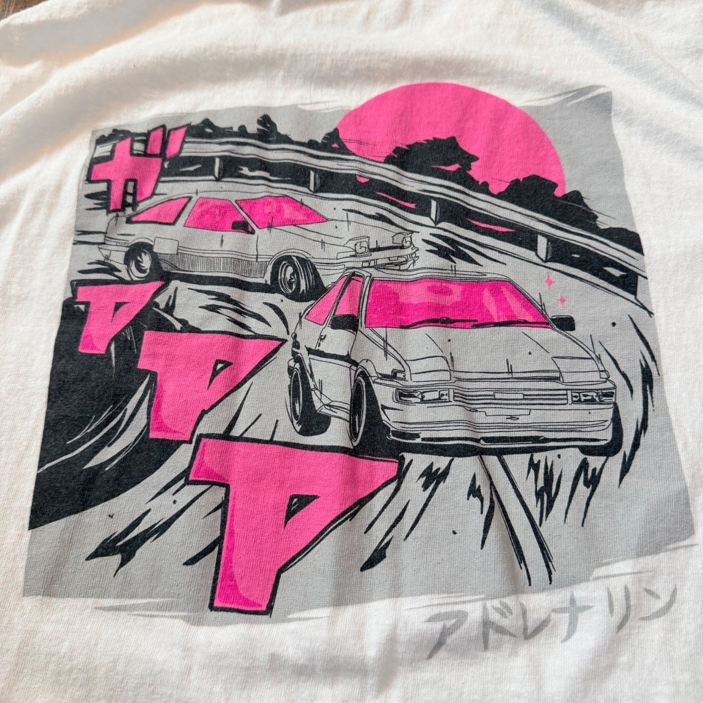 Eldon JDM Drift Graphic T-Shirt Japanese Car Culture Racing White Size S