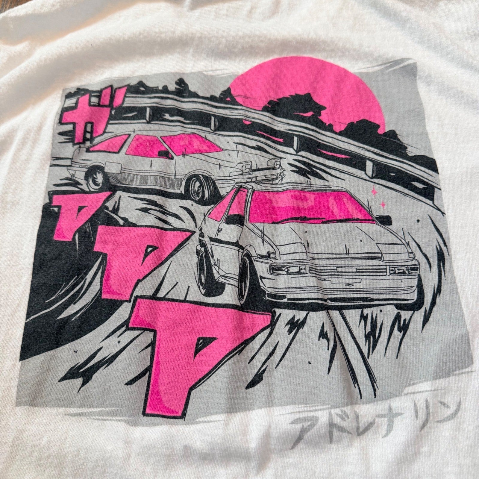 Eldon JDM Drift Graphic T-Shirt Japanese Car Culture Racing White Size S