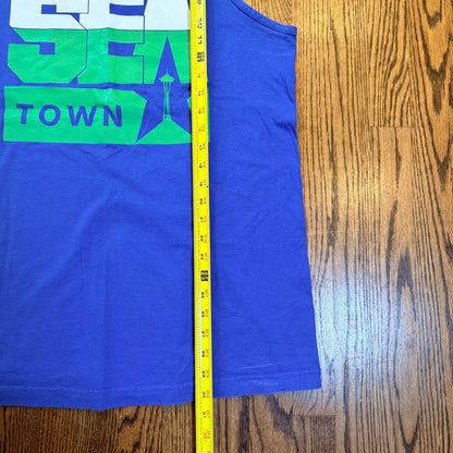 Casual Industrees Sea Town Seattle Graphic Tank Top Sz L Blue Green Space Needle