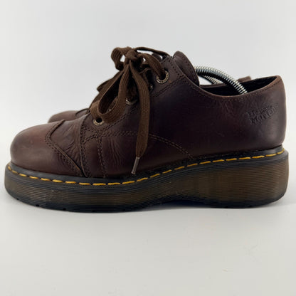 Dr. Martens Vintage Platform Leather Oxford Chunky Grunge Brown Mens 8 Womens 9