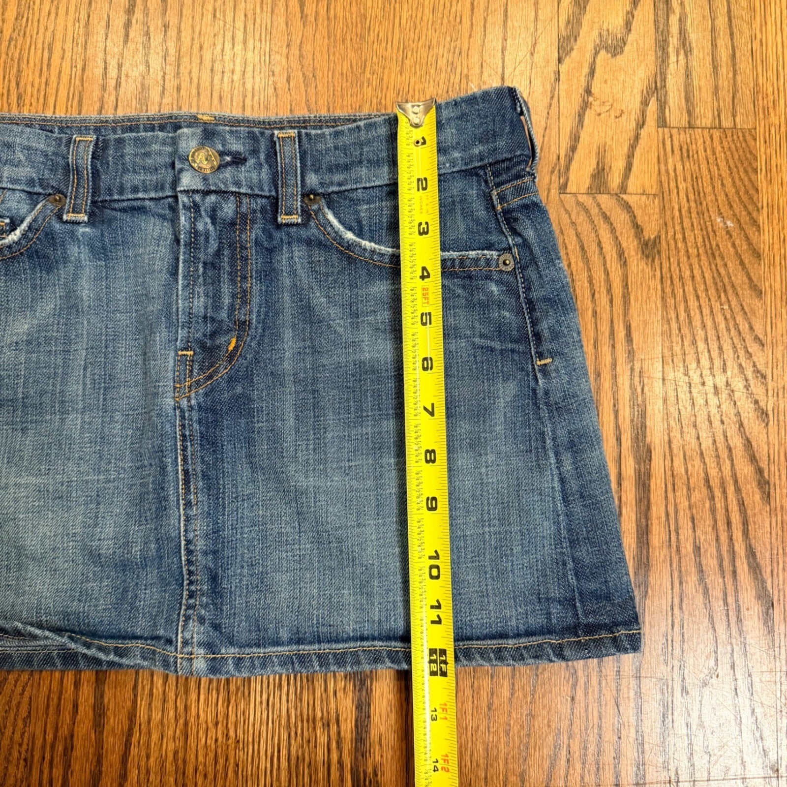 Citizens of Humanity Bridgitte 308 Denim Mini Skirt Low Rise Blue 28