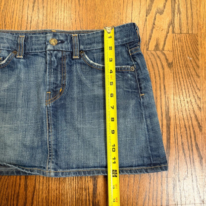 Citizens of Humanity Bridgitte 308 Denim Mini Skirt Low Rise Blue 28