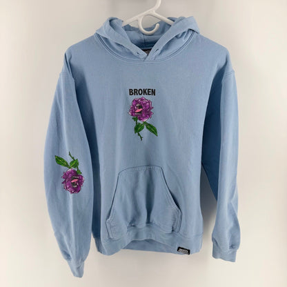 Broken Promises x Santa Cruz Screaming Rose Hoodie Light Blue Graphic S
