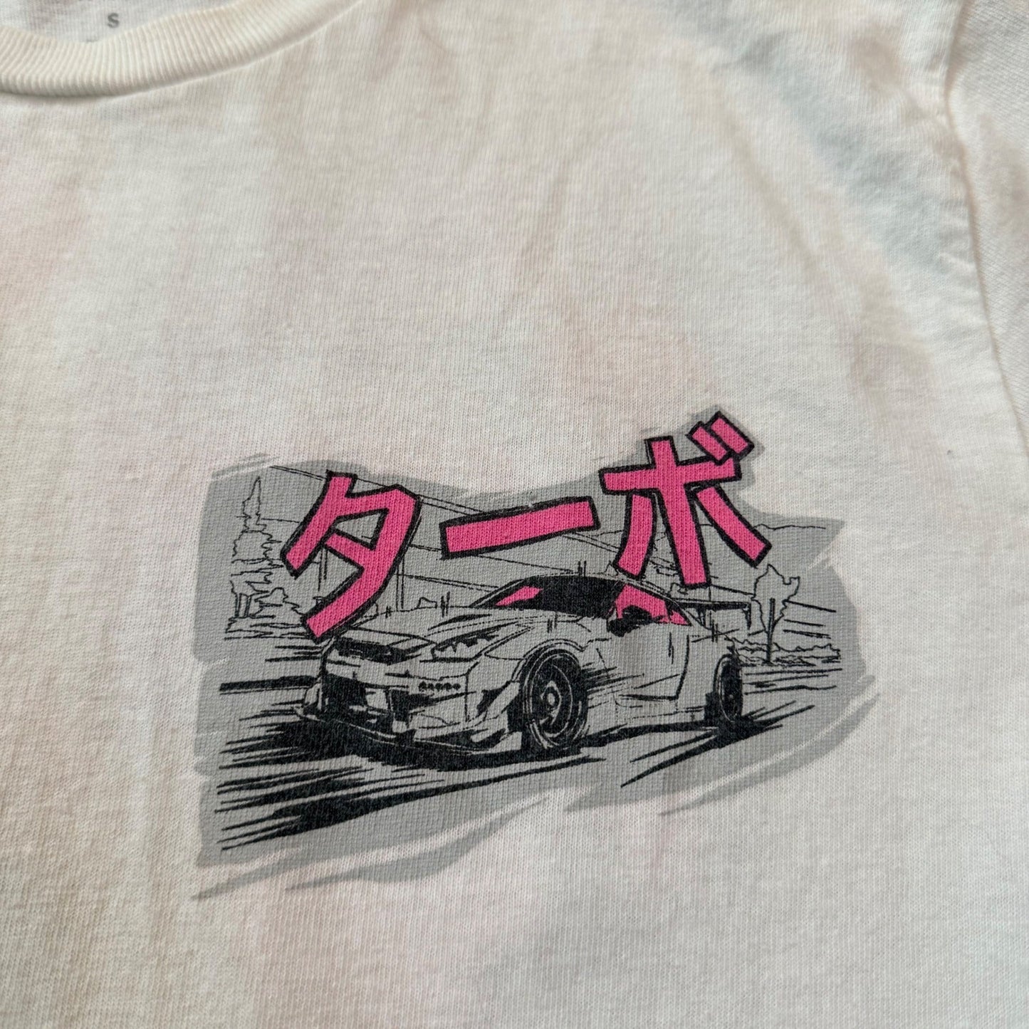 Eldon JDM Drift Graphic T-Shirt Japanese Car Culture Racing White Size S