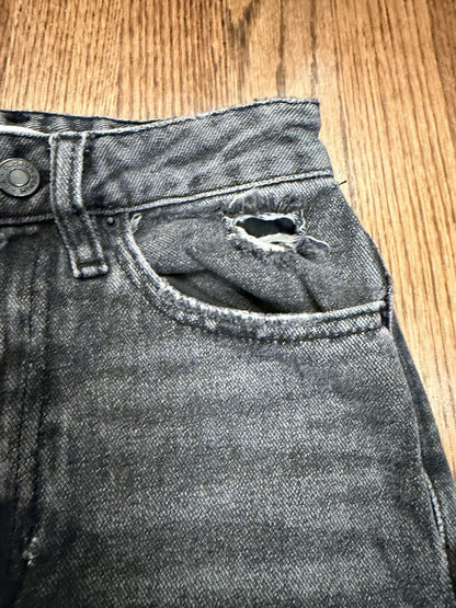 PacSun Jeans Womens 23 Gray 90's Boyfriend Straight High Rise Ripped Acid Wash