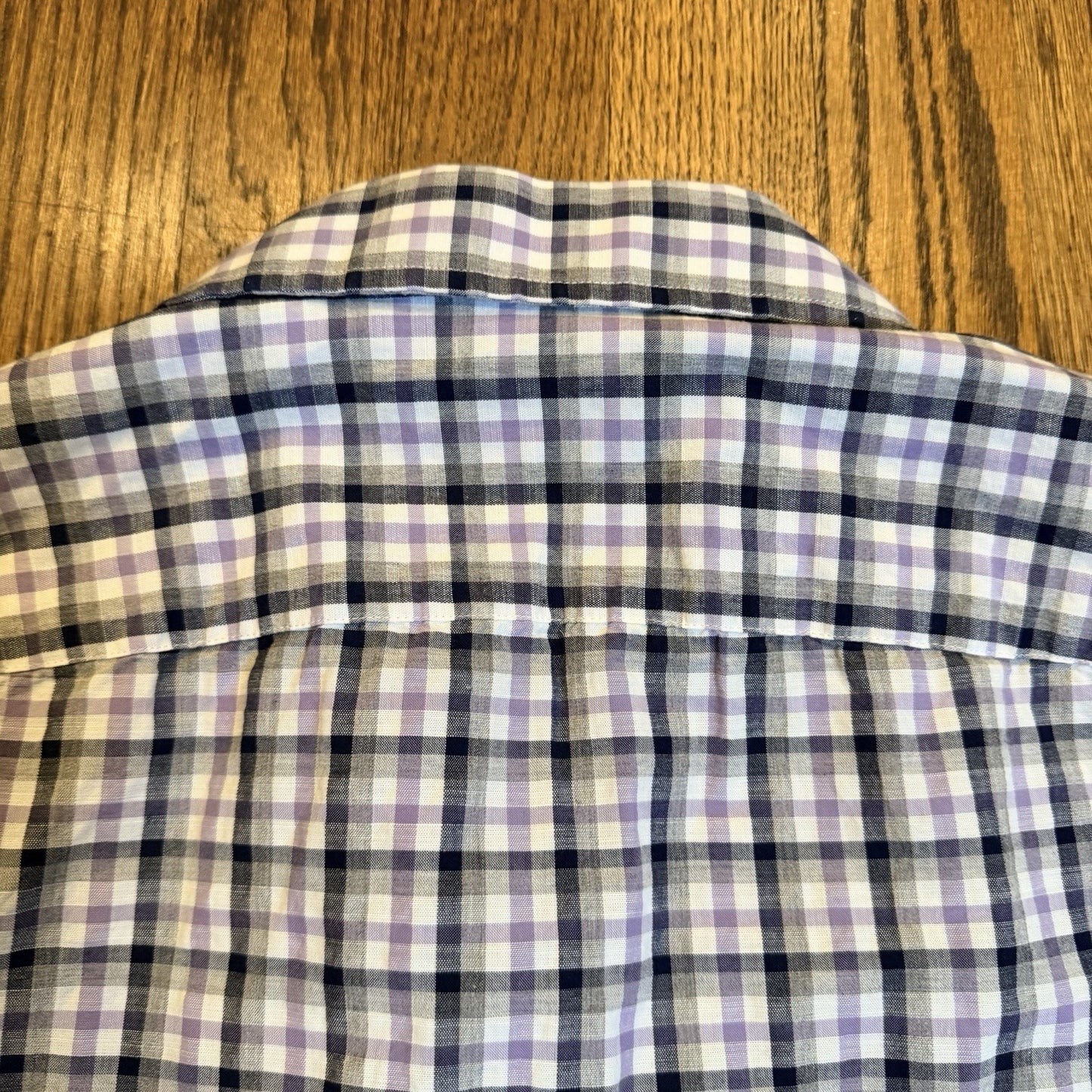 UNTUCKit Cecio Slim Fit Plaid Button Down Shirt Medium Purple Navy