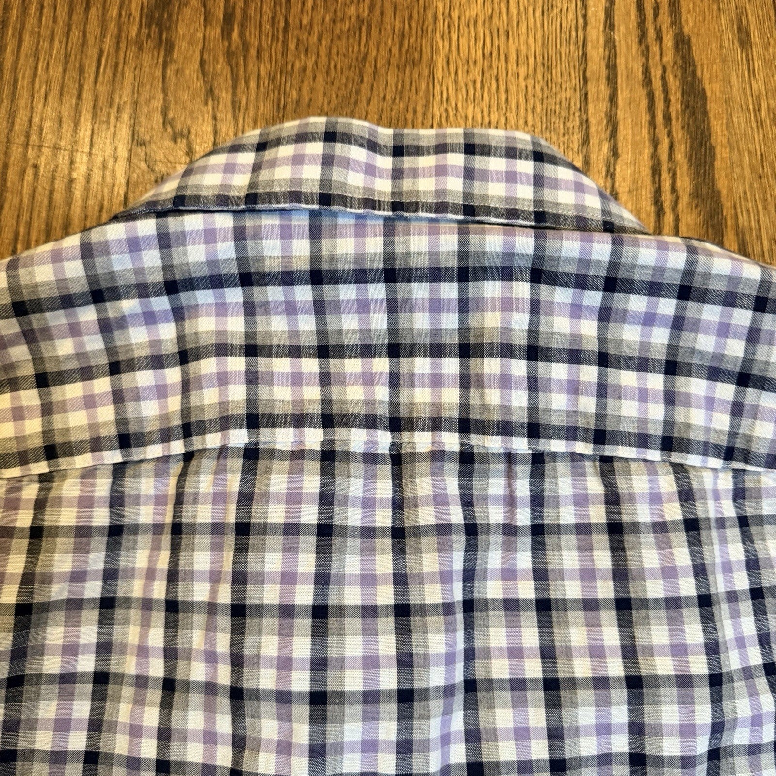 UNTUCKit Cecio Slim Fit Plaid Button Down Shirt Medium Purple Navy
