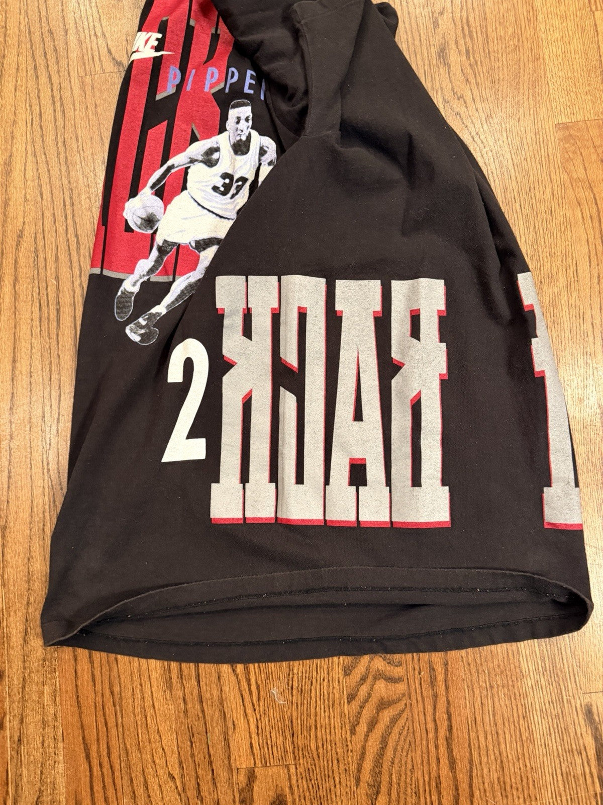 Vintage 90s Nike Jordan Pippen Back 2 Back T-Shirt XL | Single Stitch | Black