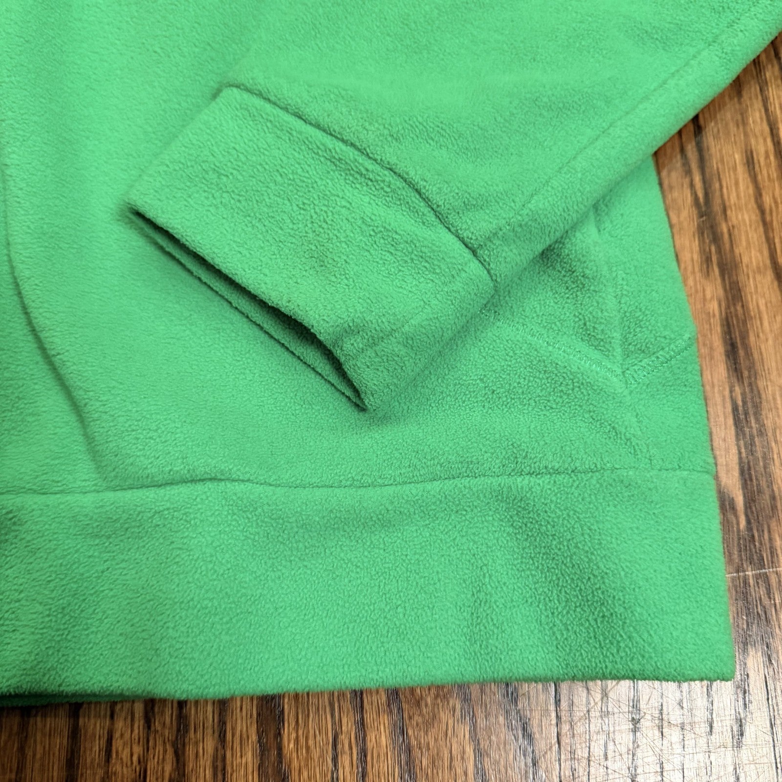 Adidas Jacket Womens Small Green Polar Fleece Full Zip Long Sleeve Running