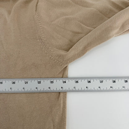 Pronto Uomo Silk Cotton Mock Neck Sweater Tall Knit Tan Beige 2XLT