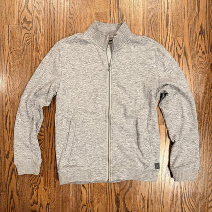 Linksoul Men’s Medium Full Zip Knit Sweater Jacket Heather Gray Golf Casual