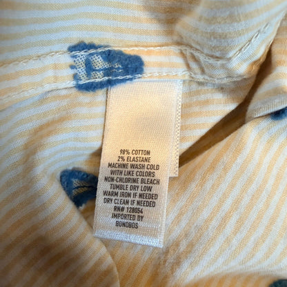 Bonobos Riviera Stretch Shirt Sailboat Embroidered XL Long Yellow Pinstripe AOP
