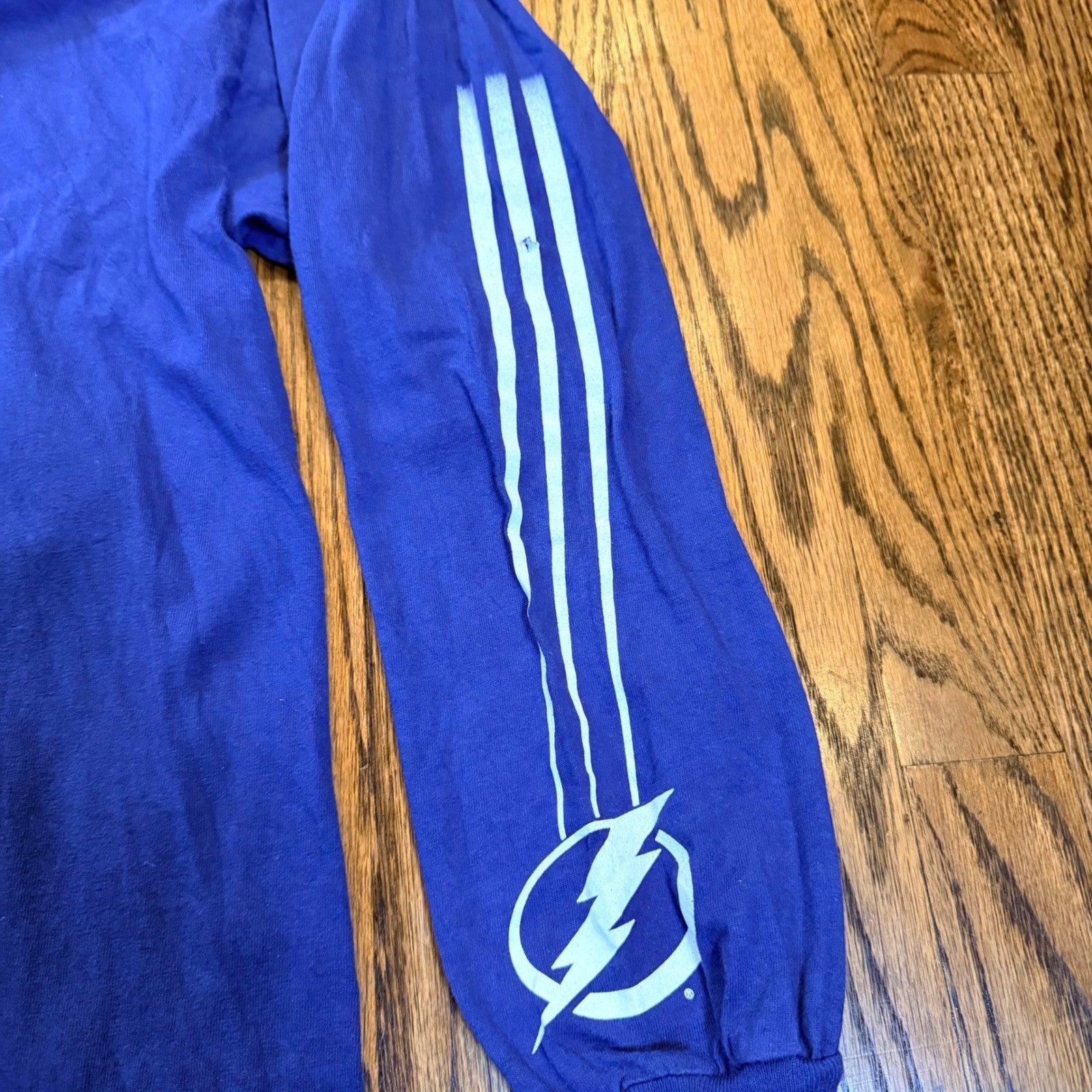 Vintage Majestic Tampa Bay Lightning NHL Long Sleeve Graphic T-Shirt 2XL Blue