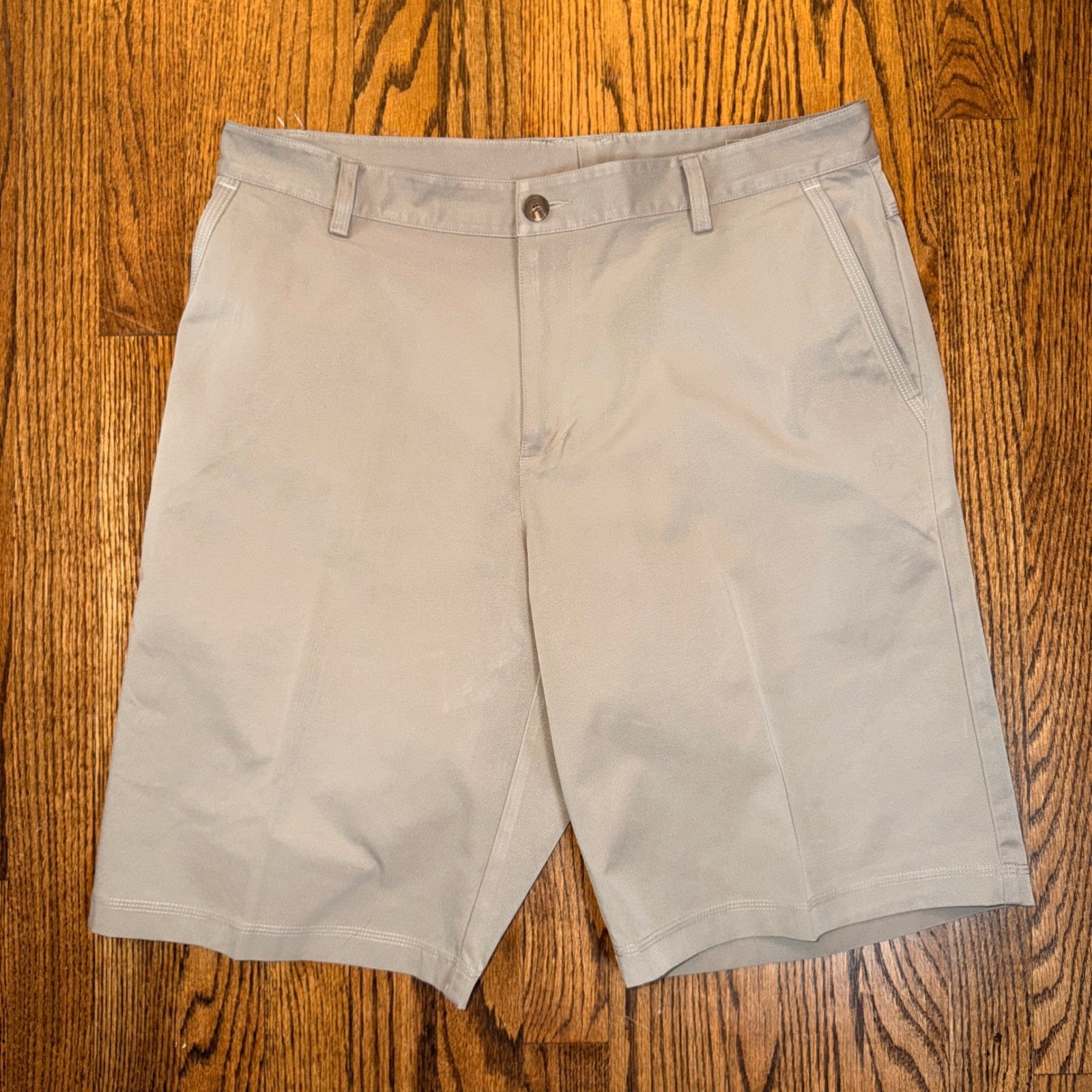 Adidas ClimaCool Golf Shorts Performance Khaki Tan 34 Mens Lightweight Preppy
