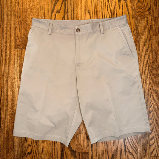 Adidas ClimaCool Golf Shorts Performance Khaki Tan 34 Mens Lightweight Preppy