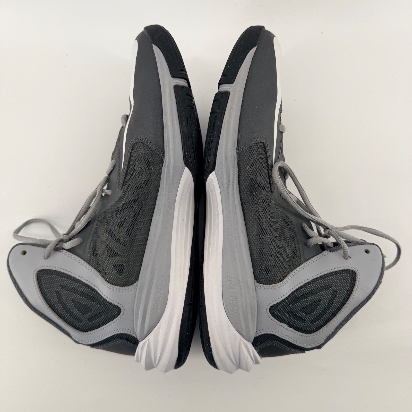 Nike Prime Hype DF Basketball Shoes High Top Athletic Sneakers 12 Grey White