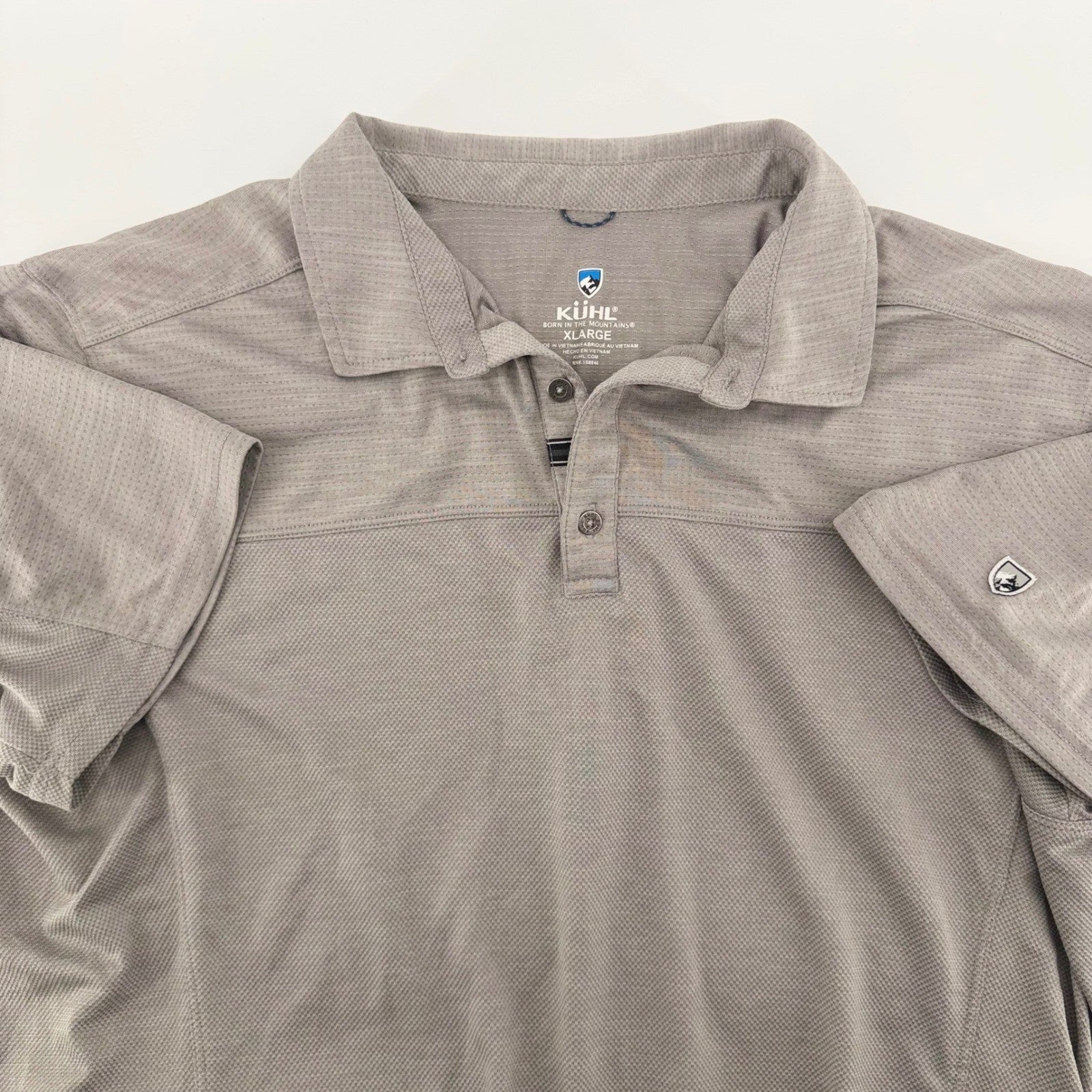 Kuhl Response Polo Shirt Mens XL Gray Short Sleeve Performance Hiking Outdoor