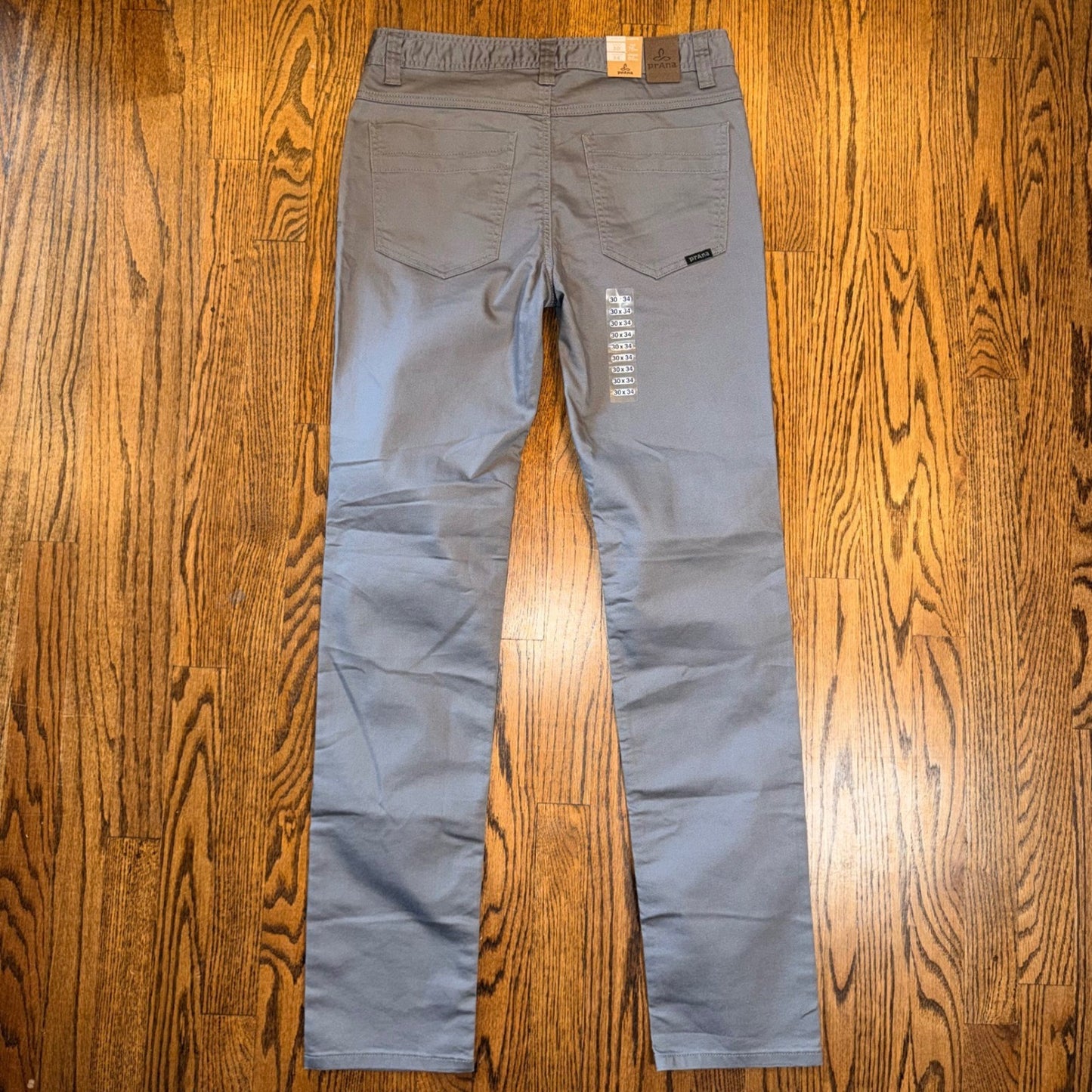 Prana Bridger Jean Slim Fit Organic Stretch Denim Pants 30x34 Gravel Grey NWT