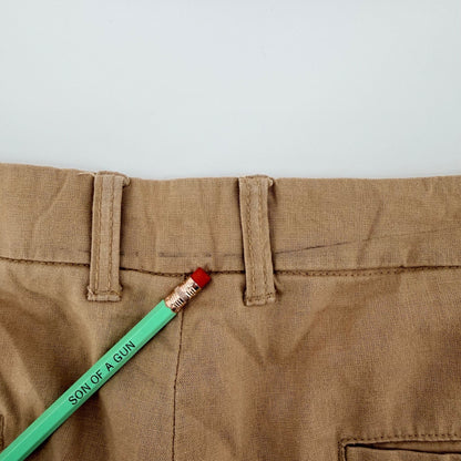Ben Sherman Linen Blend Regular Fit Chino Shorts Tan Khaki 38W Summer Casual