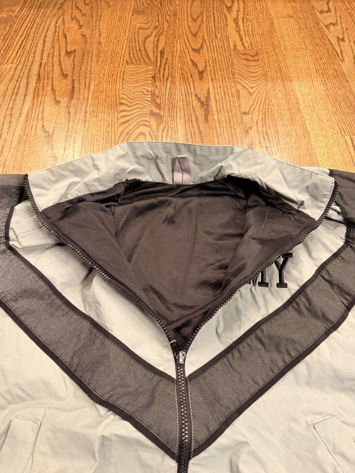 Vtg Army Full Zip Windbreaker Jacket Coat Mens Size XL Gray Nylon