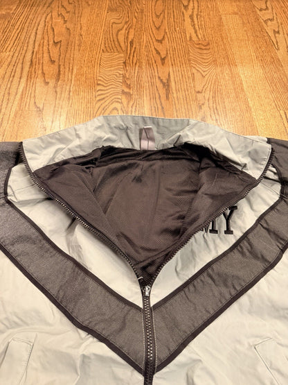 Vtg Army Full Zip Windbreaker Jacket Coat Mens Size XL Gray Nylon