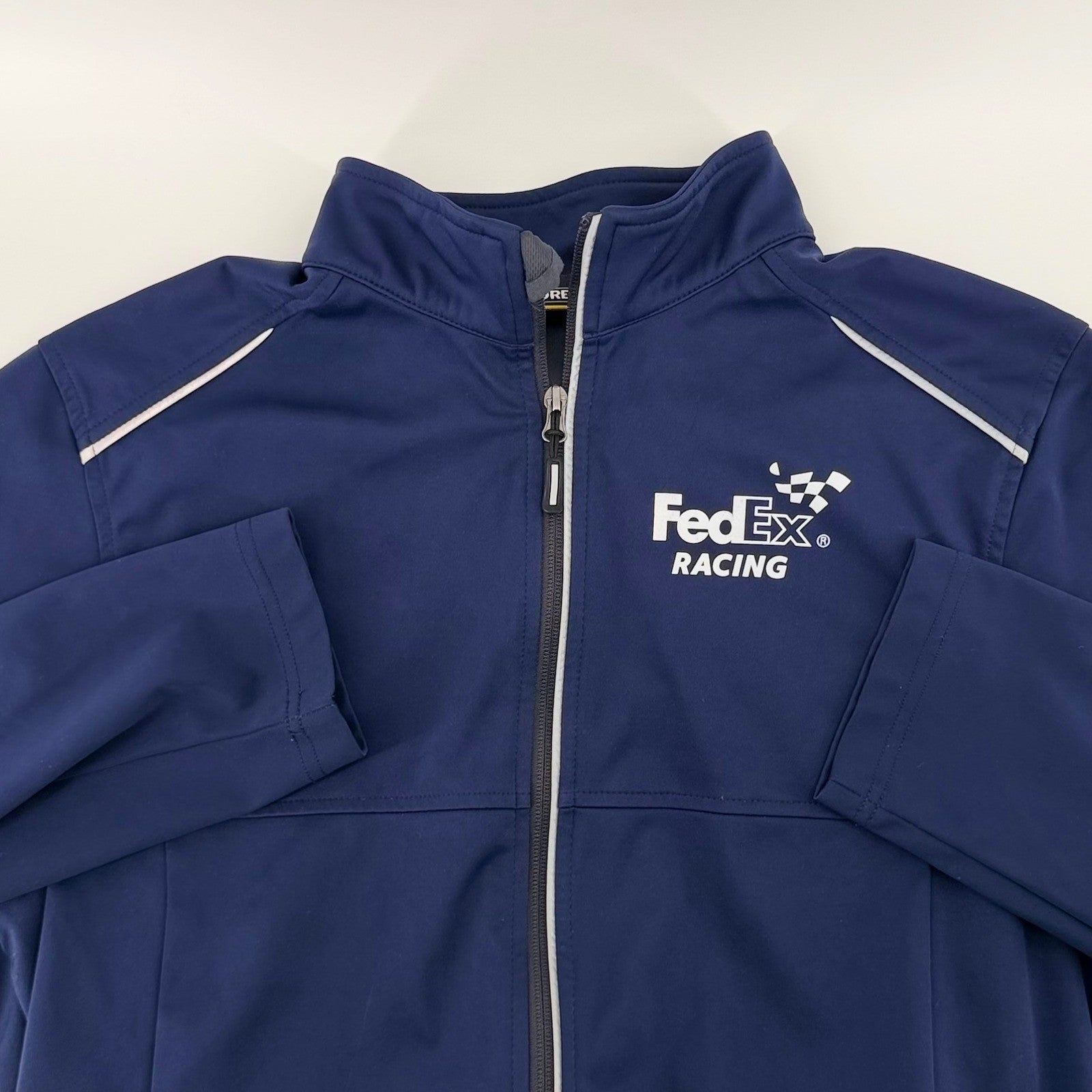 Core 365 FedEx Racing Softshell Jacket Navy Blue Full Zip Performance Large