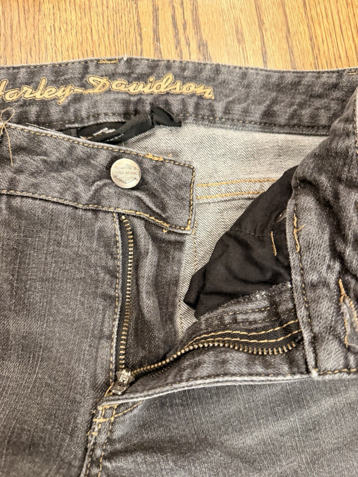 Harley-Davidson Women's Jeans Black Size 4 Long Stretch Bootcut