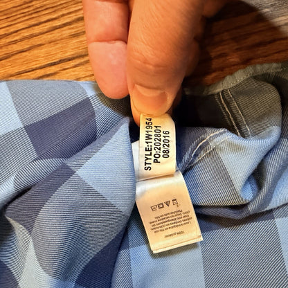 Vineyard Vines Performance Tucker Shirt Blue Buffalo Check Plaid Small 1W1954