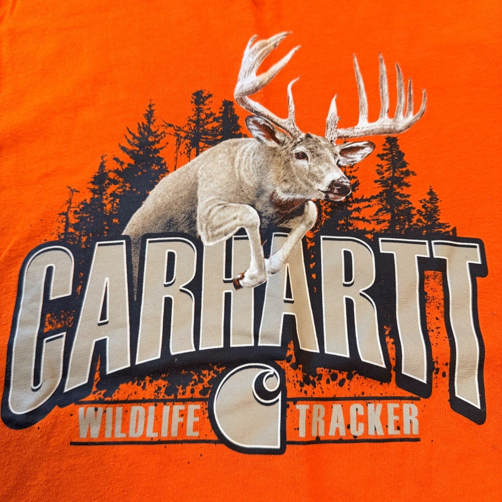 Carhartt Wildlife Tracker Long Sleeve Graphic Tee Size M 10/12 Hunter Orange