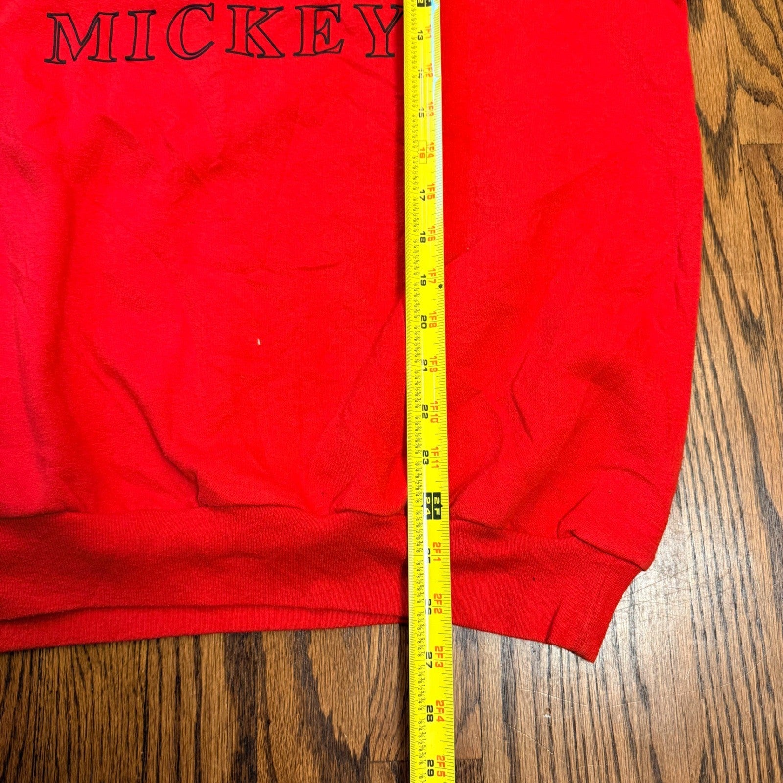 Official Disney Store Mickey Mouse Graphic Sweatshirt Embroidered Large Red