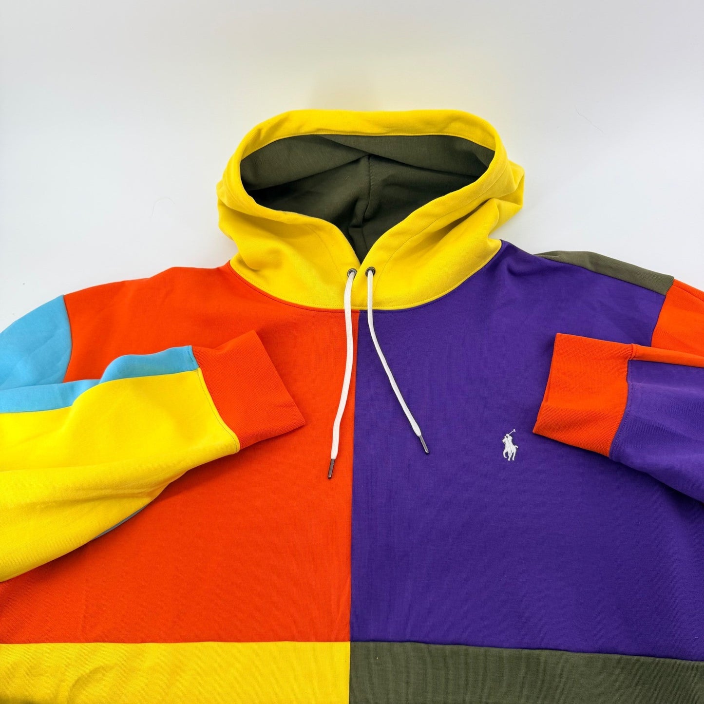 Polo Ralph Lauren Colorblock Hoodie Fleece Pullover Pony Logo 3XLT Multicolor