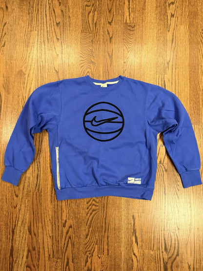 Nike Basketball Crewneck Sweatshirt Medium | Zipper Pockets | Blue Streetwear
