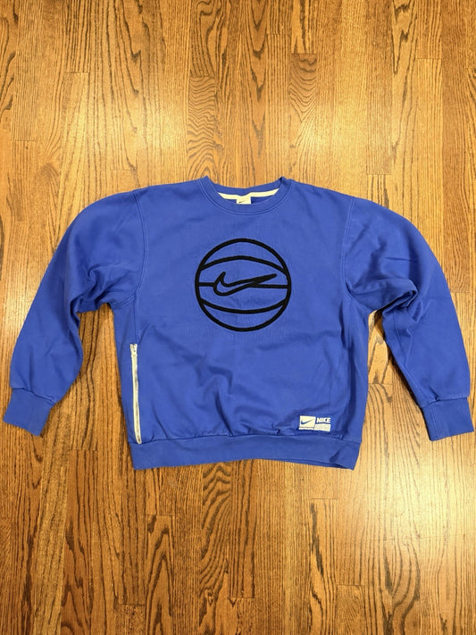 Nike Basketball Crewneck Sweatshirt Medium | Zipper Pockets | Blue Streetwear
