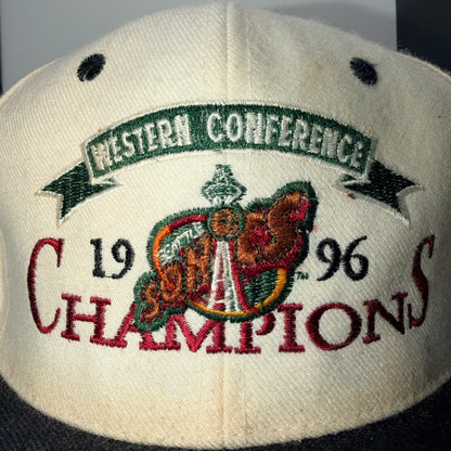 Seattle Sonics 1996 Western Conference Champions Vintage Snapback Hat Cream OS