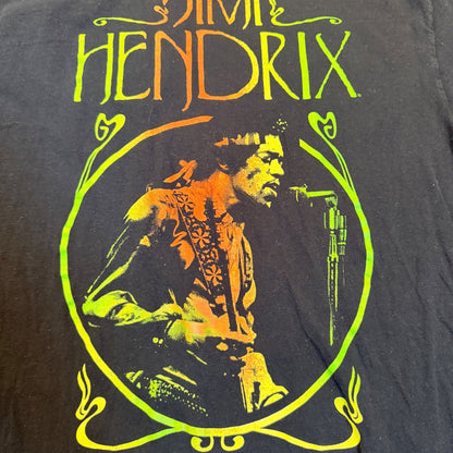Authentic Jimi Hendrix Graphic T-Shirt Neon Psychedelic Portrait Small Black
