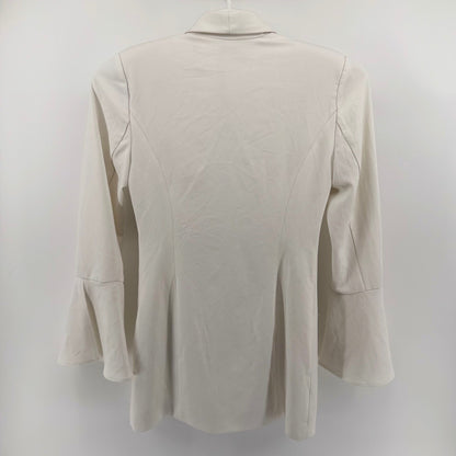 NBD Bell Sleeve Blazer Dress White Shawl Lapel Tailored Mini Size S White