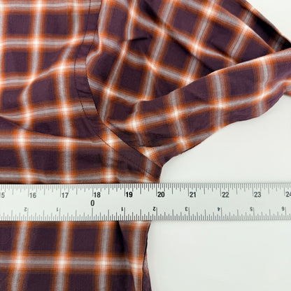 Rodd & Gunn Sports Fit Plaid Button Up Shirt Cotton Bordeaux Purple Small