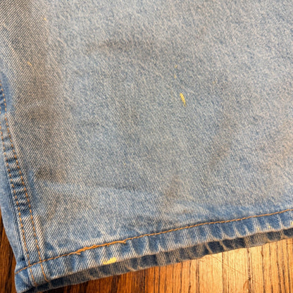 Levi's 469 Loose Fit Denim Shorts Paint Splatter Light Wash 32 Blue Jorts Y2K