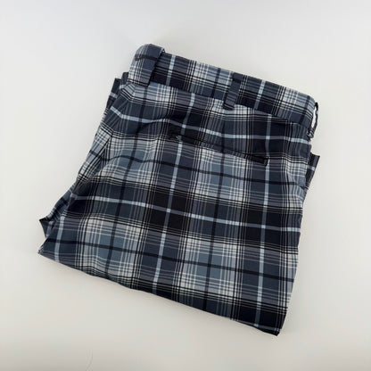 Nike Golf Dri-FIT Plaid Shorts Athletic Performance Grey Black 36 Mens Preppy