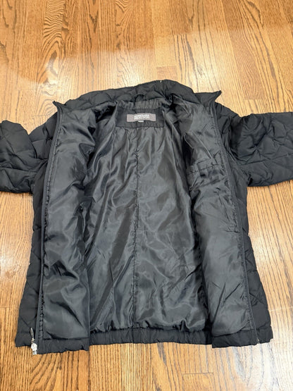 Kenneth Cole Reaction G-111 Apparel Womens Black Full Zip Puffer Jacket Medium
