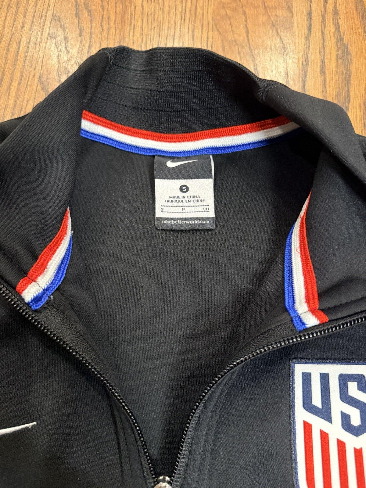 Nike USA Soccer Training Jacket Black Red Blue Full Zip Men’s Small