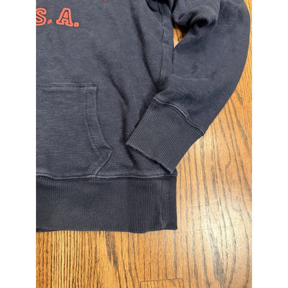 Gap 1969 Authentic Apparel Hoodie Graphic Pullover Small Navy Blue Spring