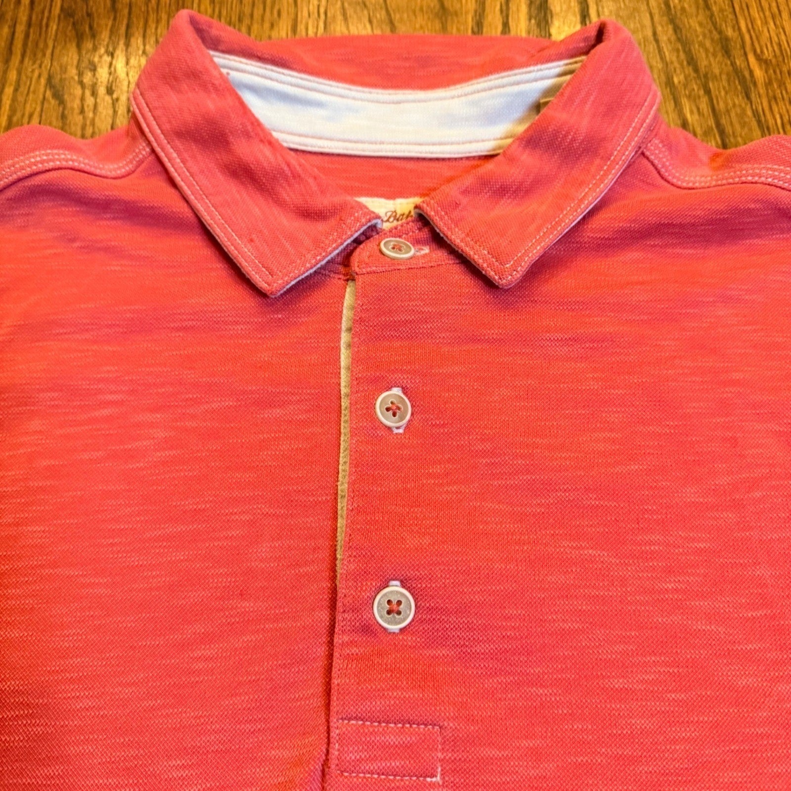 Tommy Bahama Emfielder Polo Shirt Short Sleeve Coral Pink Large TB214081R