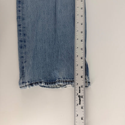 Levis 501 Original Fit Straight Leg Button Fly Jeans 36x31 Light Wash Blue