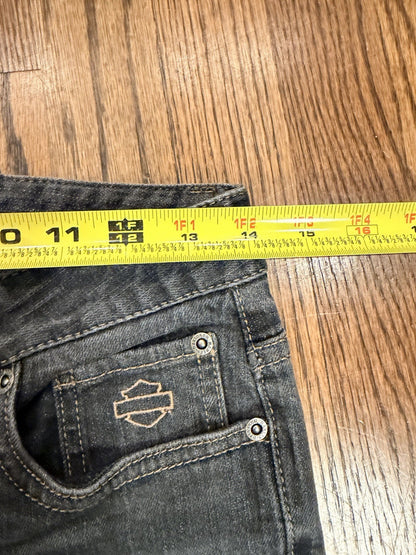 Harley-Davidson Women's Jeans Black Size 4 Long Stretch Bootcut