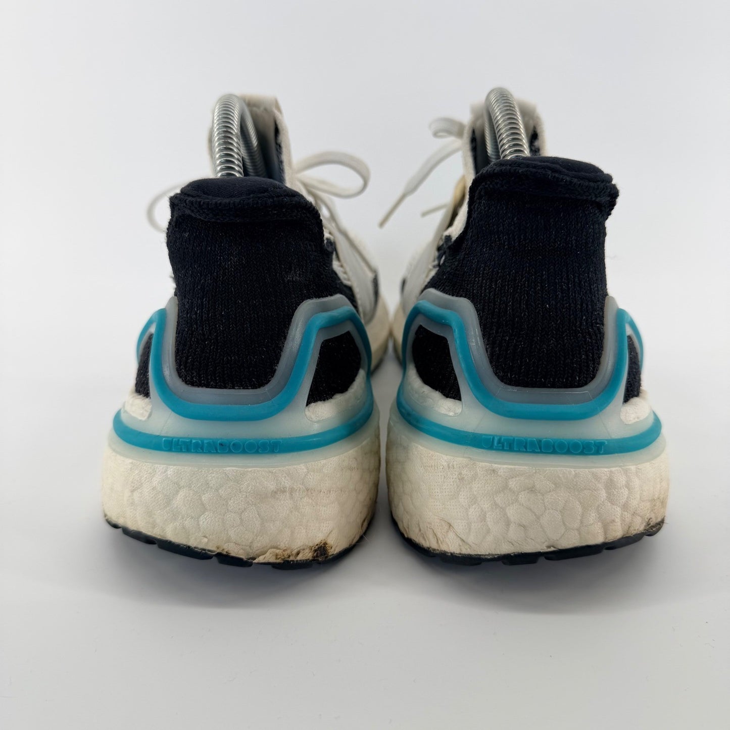 Adidas Ultraboost 19 Running Shoes White Black Blue Primeknit G54012 Mens 12