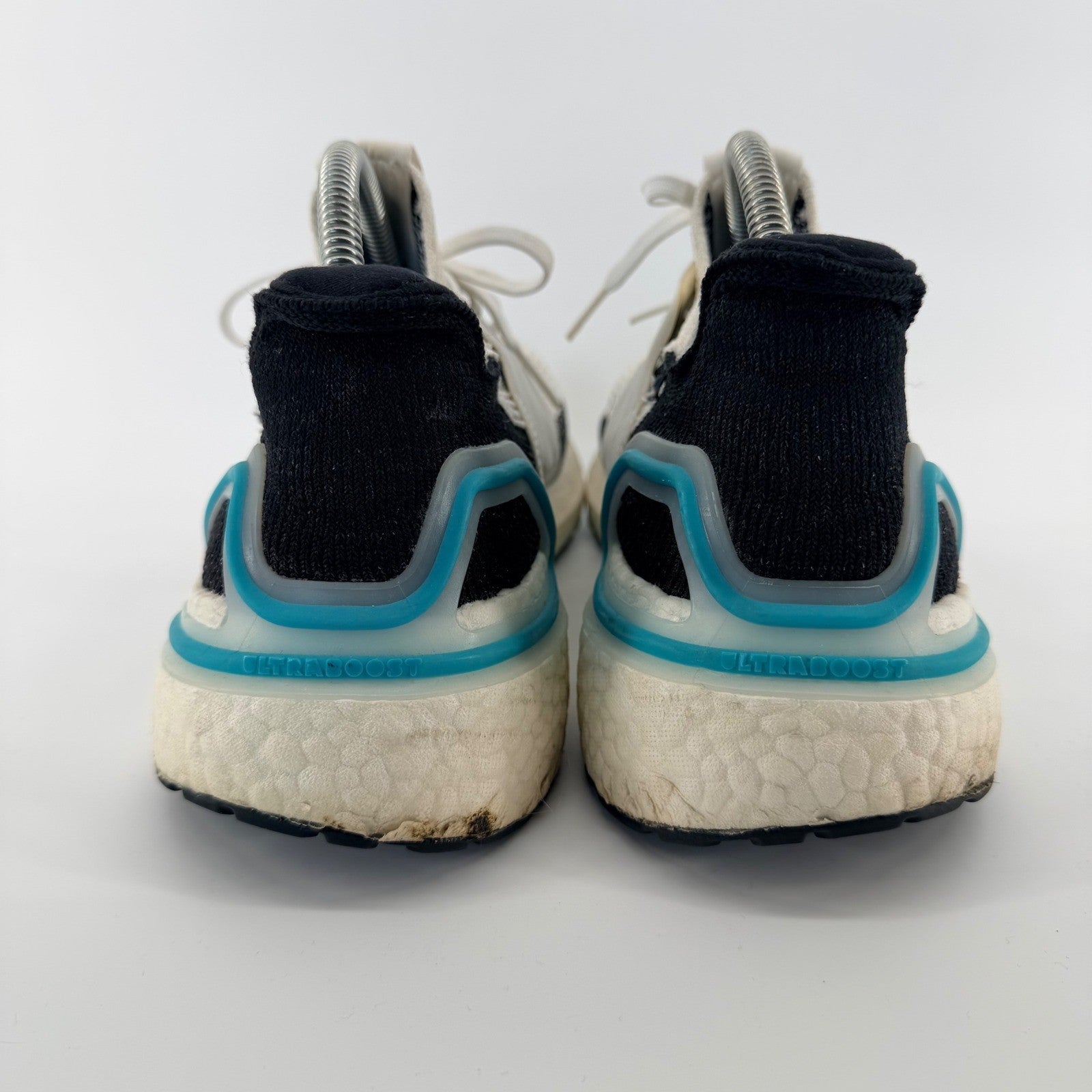 Adidas Ultraboost 19 Running Shoes White Black Blue Primeknit G54012 Mens 12