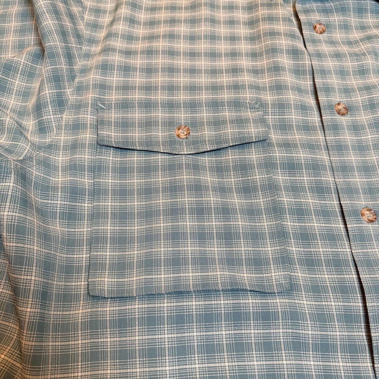 Helly Hansen Plaid Ventilated Hiking Fishing Shirt Large Blue L