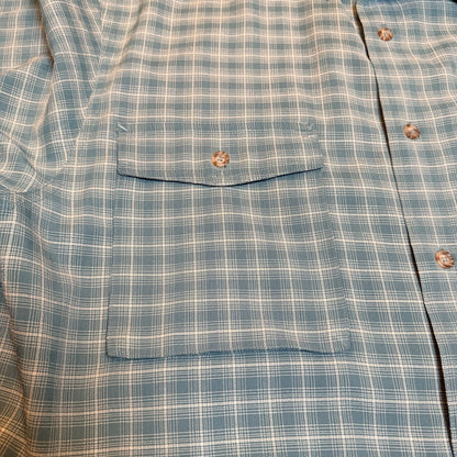 Helly Hansen Plaid Ventilated Hiking Fishing Shirt Large Blue L